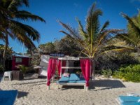 There&#39;s several hotels behind the beach and they set up beach chairs for guests. If you stayed at Coco&#39;s apparently you could set up in this cabana and get a massage too!